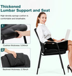 Waiting Room Chair Set of 6, Leather Office Desk Reception Guest Stationary Side Chairs with Padded Arms for Home Conference Lobby Area Meeting Church Medical Clinic Elderly Student