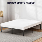 Queen Size Bed Frame - Heavy Duty Metal Platform Bedroom Frames King Size with Storage Space, No Box Spring Needed, 14 Inches High, Sturdy Steel Slat Support, Black