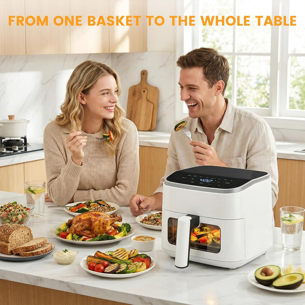 Air Fryer 4 Quart with Window, 1500W Digital Airfryer with 8 Presets, 60-Min Timer, Max 400??F, Auto Shut Off & Nonstick Dishwasher Safe Basket, Shake Reminder for Small Kitchen