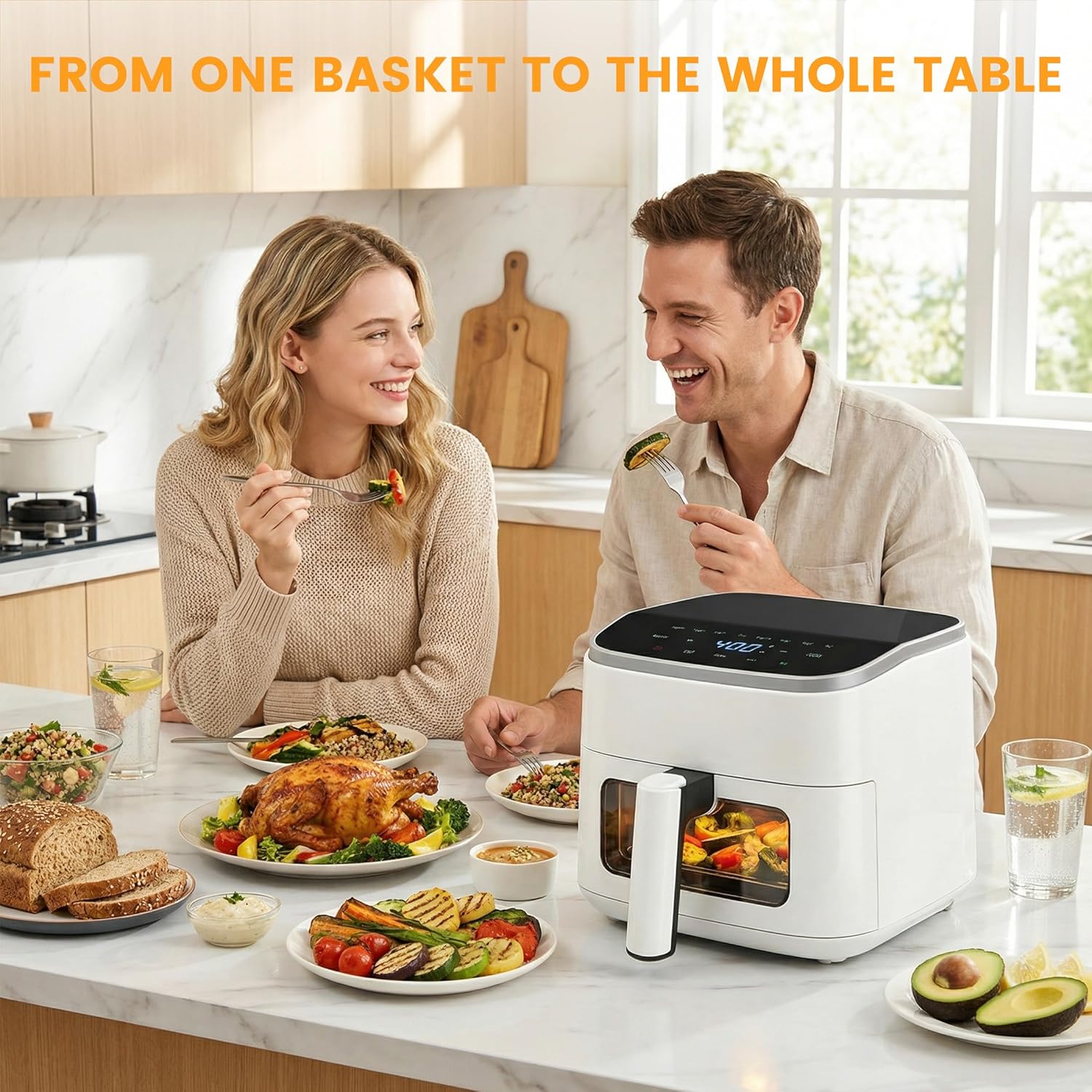 Air Fryer 4 Quart with Window, 1500W Digital Airfryer with 8 Presets, 60-Min Timer, Max 400??F, Auto Shut Off & Nonstick Dishwasher Safe Basket, Shake Reminder for Small Kitchen