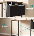 Computer Desk 40 Inch Home Office Desks for Small Spaces, Gaming Writing Study Work Table with Storage Bag and Headphone Hook for Bedroom, Rustic Brown