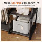 Portable Wardrobe Closet with Hanging Rods, 49 Inch Portable Clothing Rack with Shelves, Heavy Duty Clothes Rack, Freestanding Closet Organizer, 49 L x 15.7 W x 71.65 H