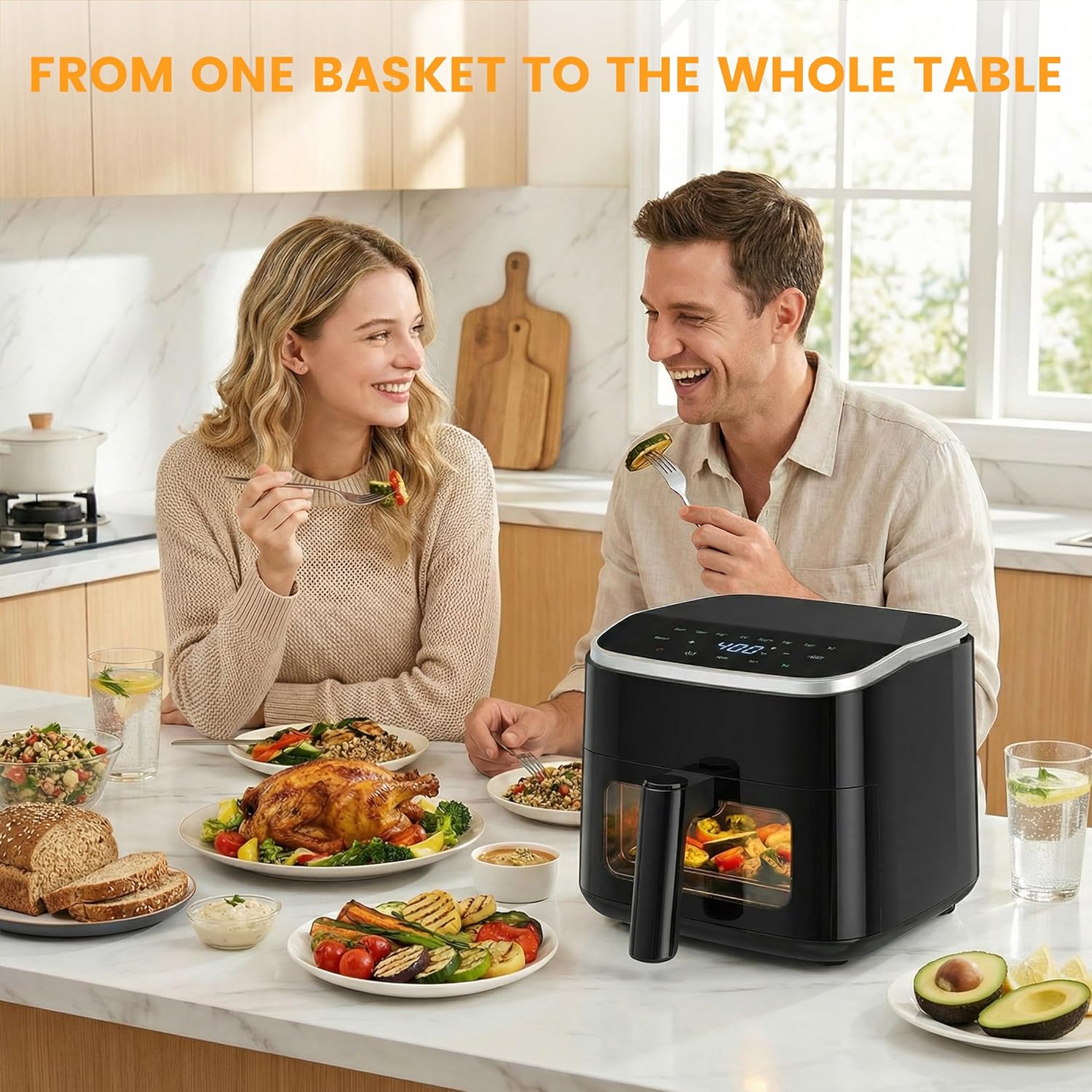 Air Fryer 4 Quart with Window, 1500W Digital Airfryer with 8 Presets, 60-Min Timer, Max 400??F, Auto Shut Off & Nonstick Dishwasher Safe Basket, Shake Reminder for Small Kitchen