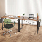 Computer Desk 31 Inch Home Office Desks for Small Spaces, Gaming Writing Study Work Table with Storage Bag for Bedroom, Rustic Brown