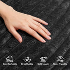Bean Bag Chair, 39 Inch Bean Bags for Adults and Kids, Chair with Memory Foam Filled, Bean Bag Couch with Backrest and Armrests, Comfy Sofa for Living Room, Bedroom and Dorm, Black