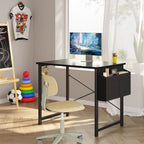 Computer Desk 31 Inch Home Office Desks for Small Spaces, Gaming Writing Study Work Table with Storage Bag and Headphone Hook for Bedroom, Black