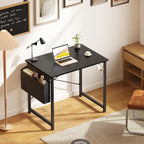 Computer Desk 31 Inch Home Office Desks for Small Spaces, Gaming Writing Study Work Table with Storage Bag and Headphone Hook for Bedroom, Black