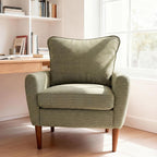 Comfy Accent Chair for Living Room Bedroom and Waiting Room, Upholstered Mid-Century Reading Chair with Pillow and Solid Wood Legs, Wide Singe Modern Lounge Sofa (Gray, 2 Pack)