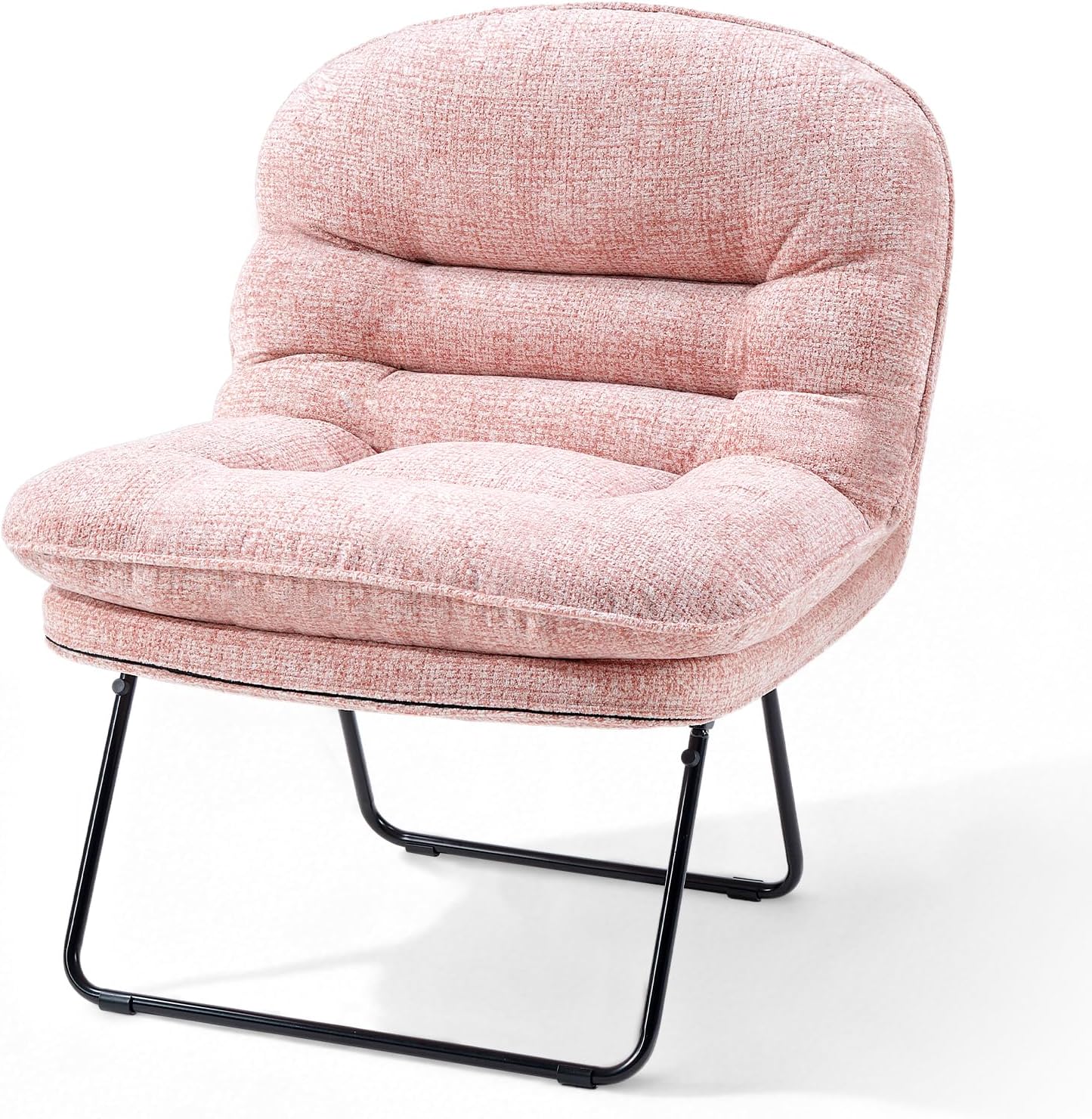 Comfy Saucer Chair,Foldable Padded Chairs for Bedroom, Dorm & Gaming, Foldable Fashion Floor Chair with Back Support for Small Spaces,Dark Pink