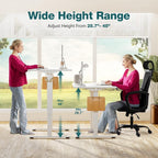 Electric Standing Desk Adjustable Height, 55x24 Inch Sit Stand Up Home Office Desks Memory Computer Workstation PC Work Table with Preset Splice Wood Board Metal Frame, White
