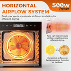 Food Dehydrator Machine, 500W Jerky Dehydrators with 8 Stainless Steel Large Trays, 185??F Temperature Control & 24H Timer Food Dryer for Fruit Meat Herb Dog Treats, Black