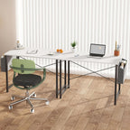 Computer Desk 31 Inch Home Office Desks for Small Spaces, Gaming Writing Study Work Table with Storage Bag for Bedroom, White