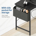 Corner Gaming Desk,39 L Shaped Computer Desk with 3AC+2USB+1Type-C Power Strip, Storage Shelves & Side Hanging Fabric Organizer, Black Gaming Workstation for Home Office and Bedroom