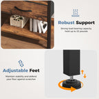 Nightstands Set of 2 with Charging Station, Bedside Table with USB Ports & Type-C, 2 Fabric Drawers Night Stand with Open Shelf, Compact End Table for Bedroom, Rustic Brown