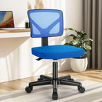 Small Desk Chair Armless, Ergonomic Adjustable Home Office Swivel Rolling Task Chair No Arms, Comfy Mesh Mid Back Computer Work Vanity Desk Chiars with Wheels for Small Spaces, Green