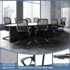 Office Desk Chair with Sled Base, Ergonomic Executive Mesh Computer Chairs with Lumbar Support for Home Conference Room Bedroom Waiting Reception Guest Student
