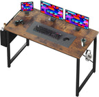Computer Desk 31 Inch Home Office Desks for Small Spaces, Gaming Writing Study Work Table with Storage Bag for Bedroom, Black