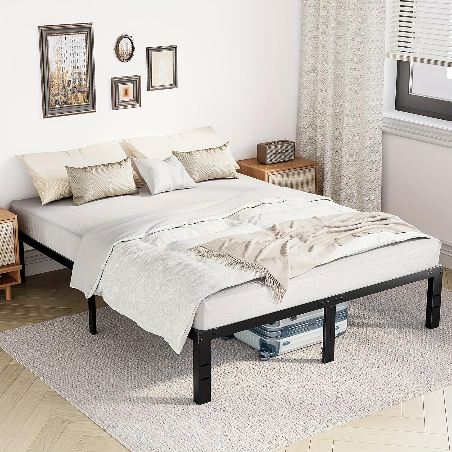 Bed Frame - 12inch Twin XL Size Platform Bed Frame Metal Mattress Foundation with Steel Slat Support, No Box Spring Needed, Storage Space Under Frame, Easy Assembly