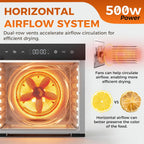 Food Dehydrator Machine, 500W Jerky Dehydrators with 8 Stainless Steel Large Trays, 185??F Temperature Control & 24H Timer Food Dryer for Fruit Meat Herb Dog Treats, Silver