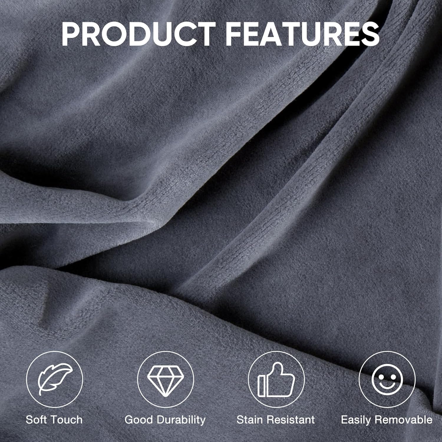 4FT Bean Bag Chair Beanbag for Adults and Kids Oversized Lazy Sofa Living Room Furniture with Removable Washable Cover Giant Comfy Gaming Chair Round Couch for Bedroom Dorm, Dark Grey