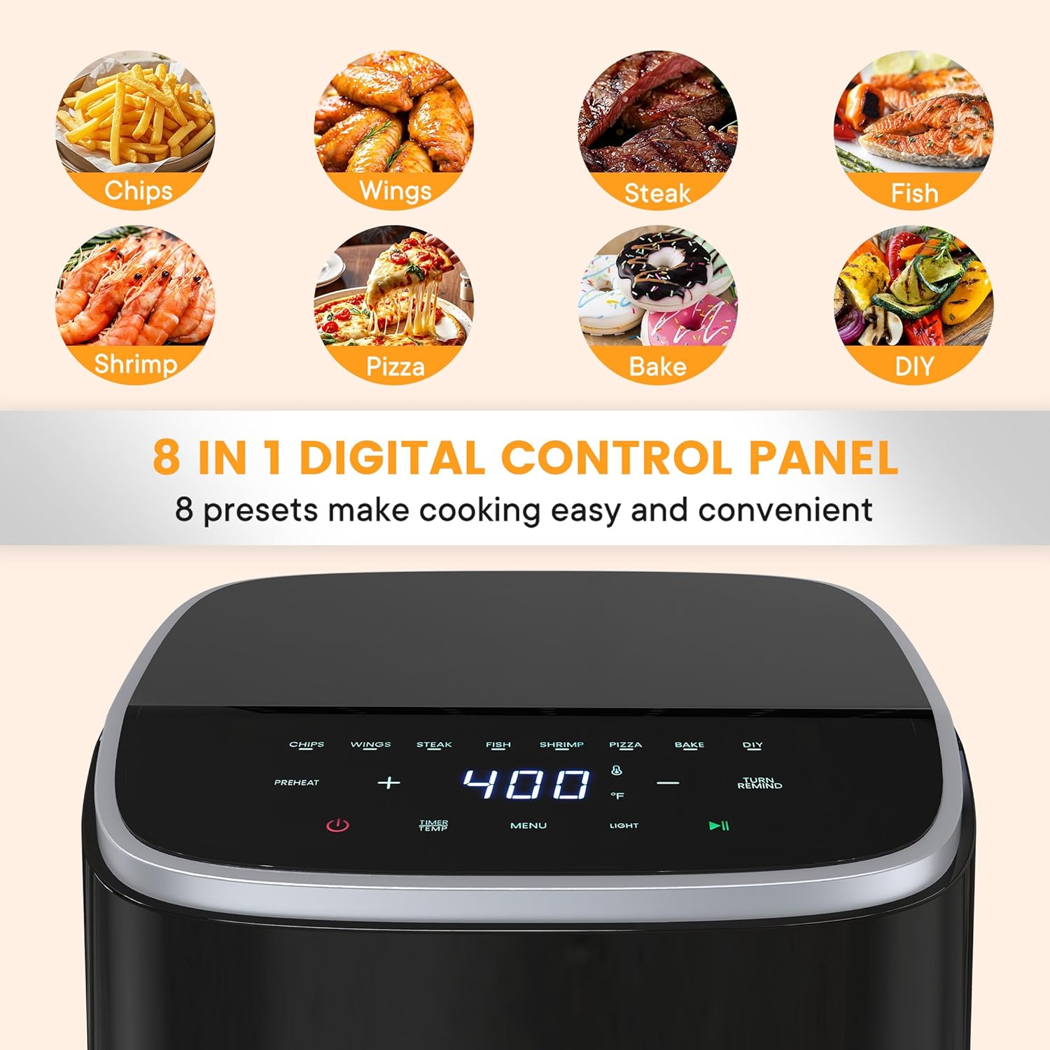 Air Fryer 4 Quart with Window, 1500W Digital Airfryer with 8 Presets, 60-Min Timer, Max 400??F, Auto Shut Off & Nonstick Dishwasher Safe Basket, Shake Reminder for Small Kitchen