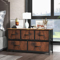 Side Table Tray Sofa with 5 Drawers, Portable Metal Frame Adjustable Feet, Wood Stand for LivingRoom