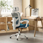 Home Office Desk Chair with Footrest, High-Back Mesh Rolling Swivel Reclining Chairs with Wheels, Comfortable Headrest, Lumbar Support, Comfy Arms for Home, Office, Gaming, Elegant Green