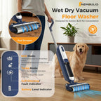 Wet Dry Vacuum Cleaner, Cordless All-in-One Vac Mops, Vacuum Mop with Self-Cleaning System, Dual Water Tank Design, Tangle-Free Brush, Dual-Edge Cleaning, 35-Min Runtime