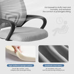 Office Desk Chair - Ergonomic Mid Back with Lumbar Support & Rocking Mode, Height Adjustable with Fixed Armrest, for Home, Computer, Gaming, Conference, Meeting Room, 360?? Swivel, Grey, 2 Pack