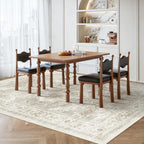 8x10 FT Large Area Rug for Living Room, Machine Washable Low-Pile Rug with Non-Slip Backing, Durable Edge Binding for Bedroom, Dining Room, Vintage Style, Beige