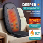 Massage Chair Pad with Heat, 4 Deep Kneading Nodes Chair Msaager Cushion, Shiatsu Back Massager for Deep Muscle Relaxation Home Office, Grey