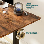 Electric Standing Desk Adjustable Height, 63x24 Inch Sit Stand Up Home Office Desks Memory Computer Workstation PC Work Table with Preset Splice Wood Board Metal Frame, Rustic