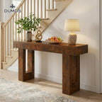 63-Inch Narrow Console Table, Sturdy Wooden Entryway Table with 5.9 Thick Top, Heavy Duty 155lbs Capacity, Space-Saving Sofa Table for Living Room, Hallway, Entrance, Foyer, Brown