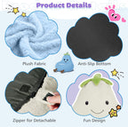 Kids Bean Bag Chair, Stuffed Toddler Couch with Faux Rabbit Fur Cover for Teens & Kids, Comfy Lazy Sofa Chair for Reader, Living Room, Bedroom, Aged 4-12 Years, 24 Inch, Blue