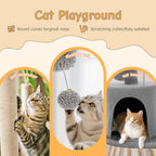 33-inch Cat Tree Tower for Indoor Cats, Small Cat Scratching Post with Curved Bed, Cat Tree with Cat Condo for Adult, Grey