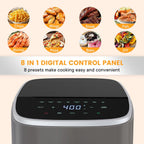 Air Fryer 4 Quart with Window, 1500W Digital Airfryer with 8 Presets, 60-Min Timer, Max 400??F, Auto Shut Off & Nonstick Dishwasher Safe Basket, Shake Reminder for Small Kitchen