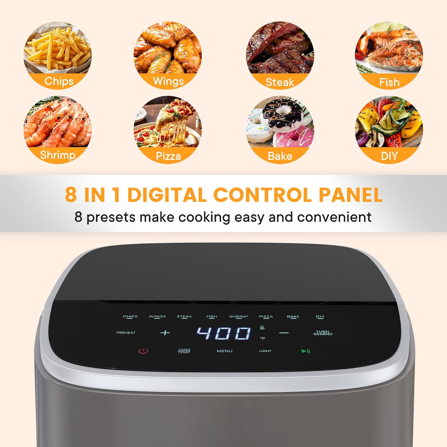 Air Fryer 4 Quart with Window, 1500W Digital Airfryer with 8 Presets, 60-Min Timer, Max 400??F, Auto Shut Off & Nonstick Dishwasher Safe Basket, Shake Reminder for Small Kitchen