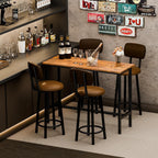 44 inch Bar Table, Counter Bar Height Pub Table, Rectangular High Top Coffee Table, Narrow Long Kitchen & Dining Counter Tables with Sturdy Metal Frame, Rustic Brown