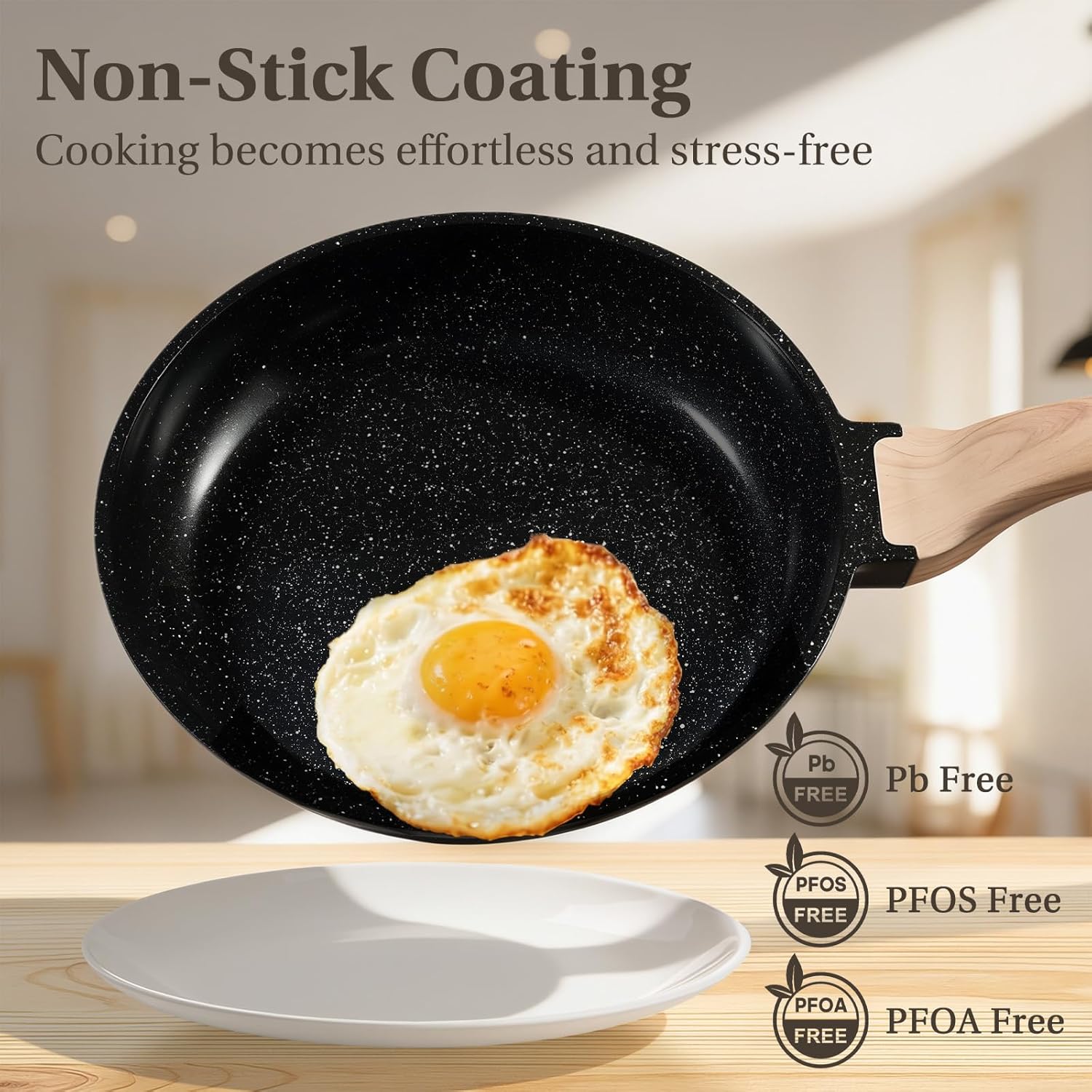 25 Pcs Pots and Pans Set, Nonstick Kitchen Cookware Set, Induction Cooking Sets with Stay-Cool Handles, Deep Black