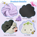 Kids Bean Bag Chair, Stuffed Toddler Couch with Faux Rabbit Fur Cover for Teens & Kids, Comfy Lazy Sofa Chair for Reader, Living Room, Bedroom, Aged 4-12 Years, 24 Inch, Purple