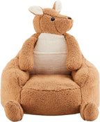 Kids Bean Bag Chair, Stuffed Toddler Couch with Faux Rabbit Fur Cover for Teens & Kids, Comfy Lazy Sofa Chair for Reader, Living Room, Bedroom, Aged 4-12 Years, 24 Inch, Yellow
