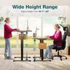 Electric Standing Desk Adjustable Height, 63x24 Inch Sit Stand Up Home Office Desks Memory Computer Workstation PC Work Table with Preset Splice Wood Board Metal Frame, Rustic