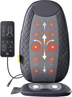 Massage Chair Pad with Heat, 4 Deep Kneading Nodes Chair Msaager Cushion, Shiatsu Back Massager for Deep Muscle Relaxation Home Office, Grey