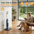 Wet Dry Vacuum Cleaner, Cordless All-in-One Vac Mops, Vacuum Mop with Self-Cleaning System, Dual Water Tank Design, Tangle-Free Brush, Dual-Edge Cleaning, 35-Min Runtime