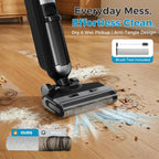 Wet Dry Vacuum Cleaner, Cordless All-in-One Vac Mops, Vacuum Mop with Self-Cleaning System, Dual Water Tank Design, Tangle-Free Brush, Dual-Edge Cleaning, 35-Min Runtime