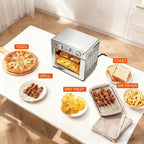Air Fryer Toaster Oven Combo, 16.9QT Oven Countertop 5 Functions in 1, 4 Accessories Included, Stainless, Up to 450??F