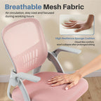 Home Office Managerial Executive Chair, Flip Up Armrest Ergonomic Mesh Adjustable Swivel Mid-Back Computer Desk Chair with Comfortable Lumbar Support, Comfy Arms for Bedroom,Study