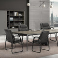 Waiting Room Guest Chair Set of 4, Stationary Office Reception Chairs No Wheel, Comfy Padded Arms and Seld Base, for Conference Room Lobby Home Computer Desk Bedroom Elderly, Deep Black