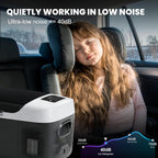 Portable Car Refrigerator, 17QT Single-Zone Electric Cooler for Vehicles, -4?H-68?H Freezer Smart Control via Bluetooth with Car Battery Protection, Child Lock, 12/24V DC & 100-240V AC Powered