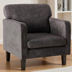 Modern Accent Chairs for Living Room, Corner Chairs for Adults, Reading Chair with Armrest and Backrest, Comfy Lounge Chairs for Bedroom Reception Waiting Room, Dark Grey 2 Pack
